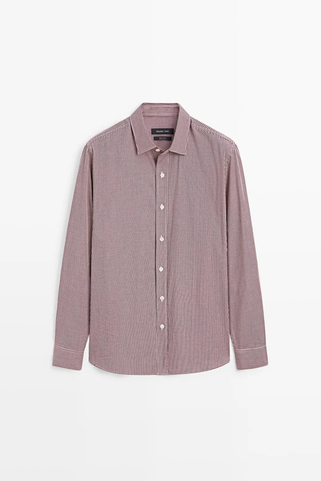 Рубашка стандартного кроя в клетку виши, Massimo Dutti