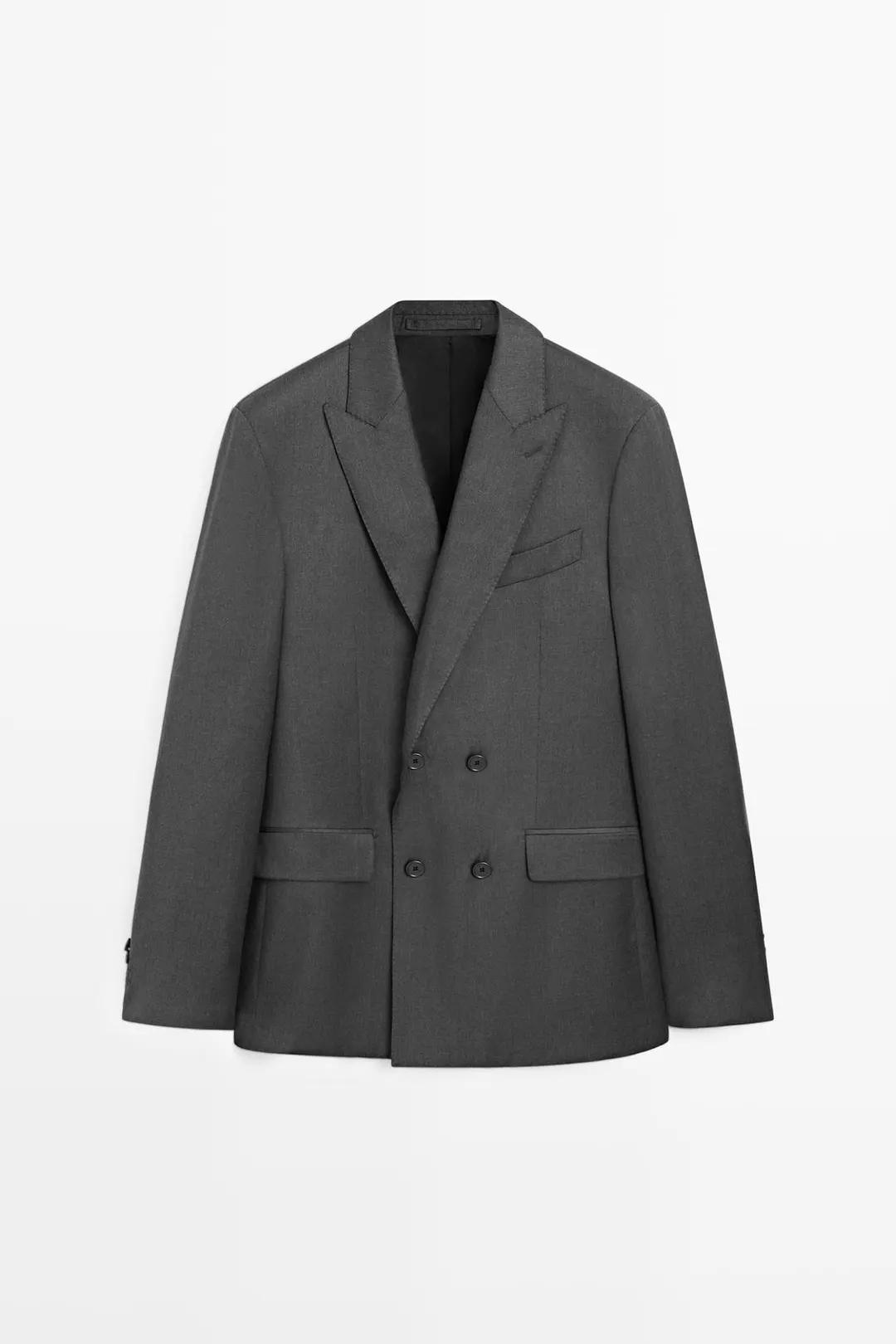 Пиджак костюмный двубортный из 100% холодной шерсти, Massimo Dutti