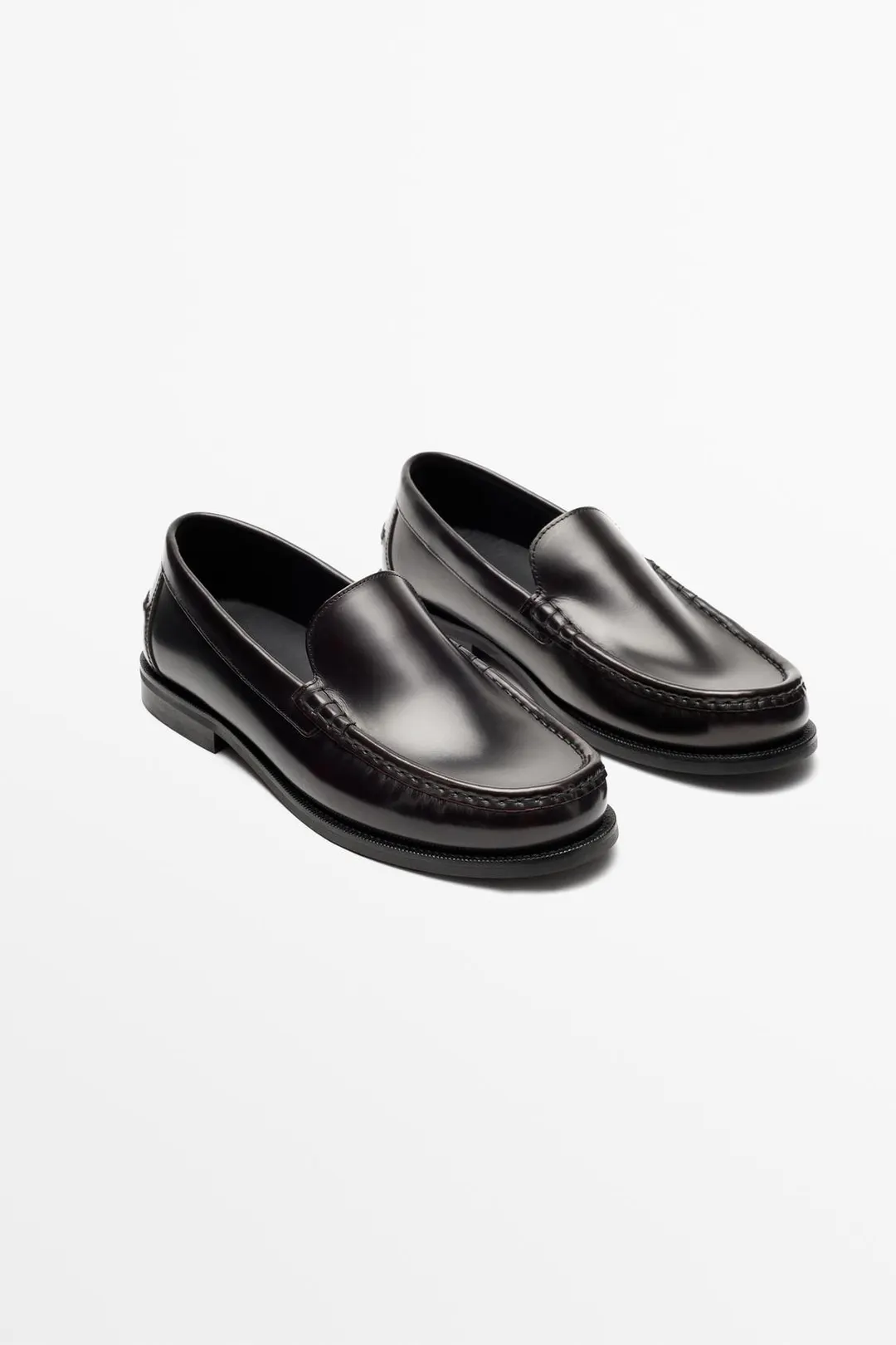 Лоферы из гладкой кожи, Massimo Dutti