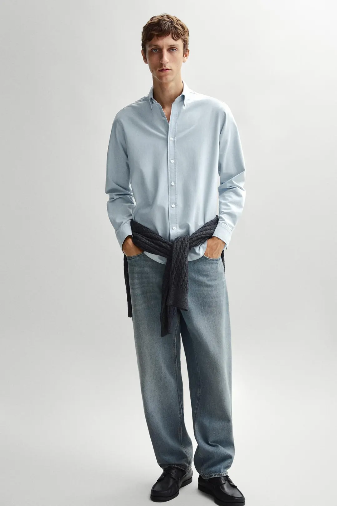 Джинсовая рубашка из 100% хлопка, Massimo Dutti