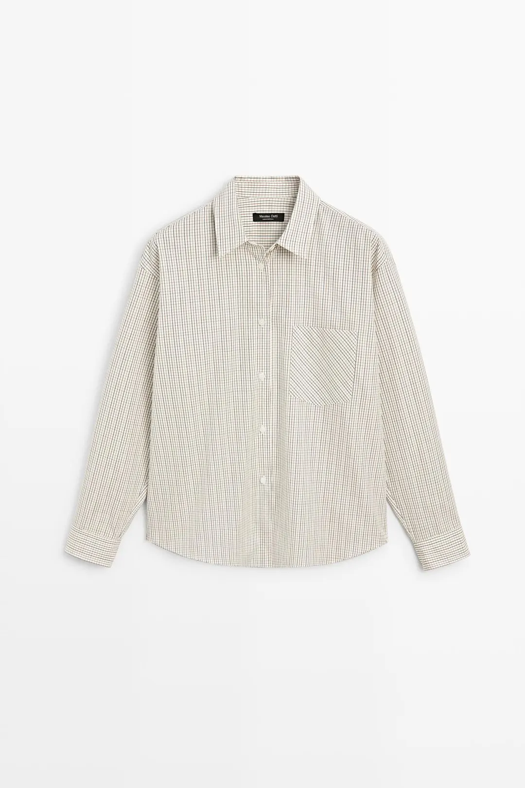 Рубашка в клетку из 100% хлопка, Massimo Dutti