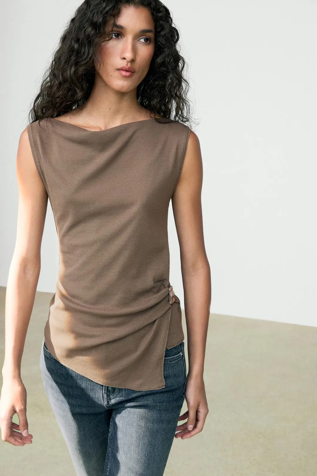 Топ вязаный из 100% хлопка, Massimo Dutti