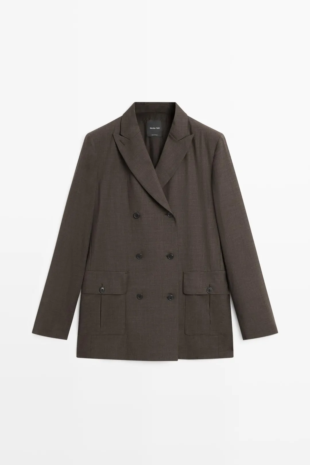 Двубортный пиджак с карманами, Massimo Dutti