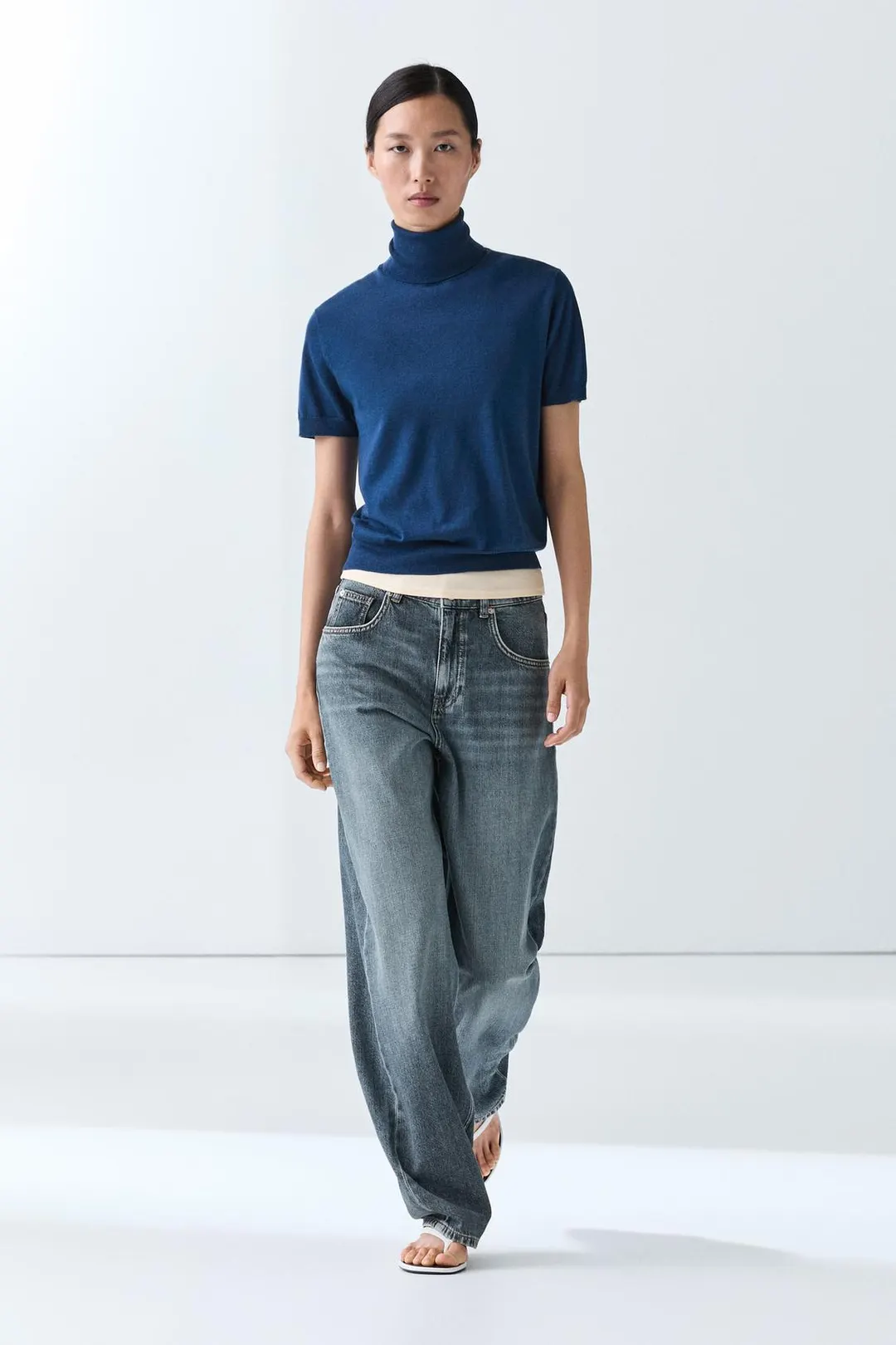 Свитер вязаный с воротником-стойкой, Massimo Dutti