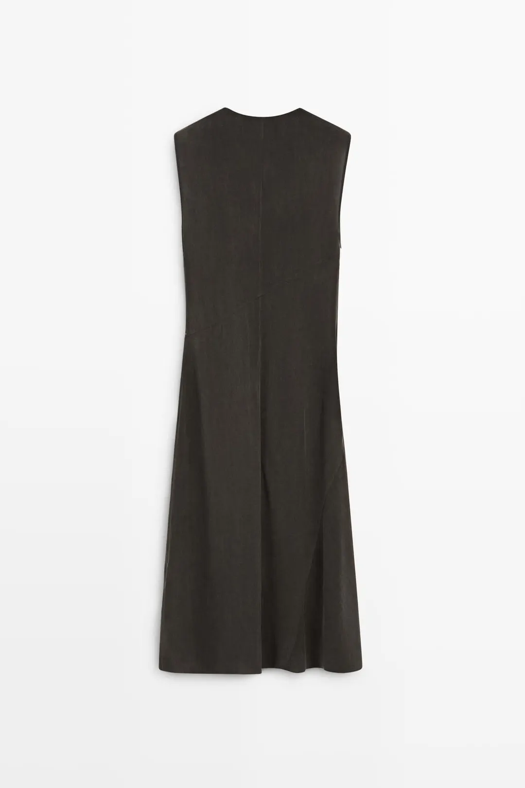 Платье миди с драпировкой, Massimo Dutti