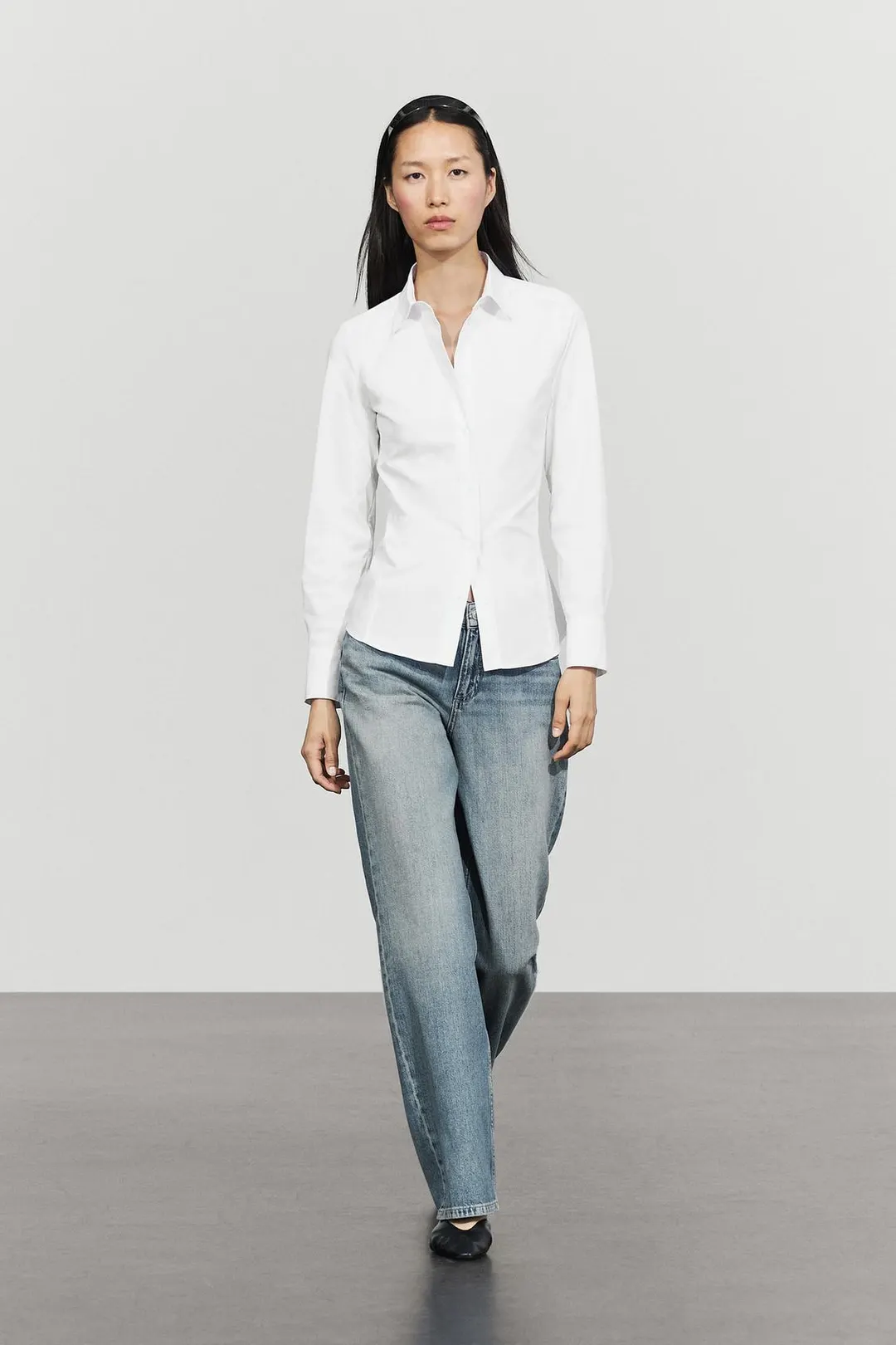 Рубашка из смесового хлопкового поплина, Massimo Dutti