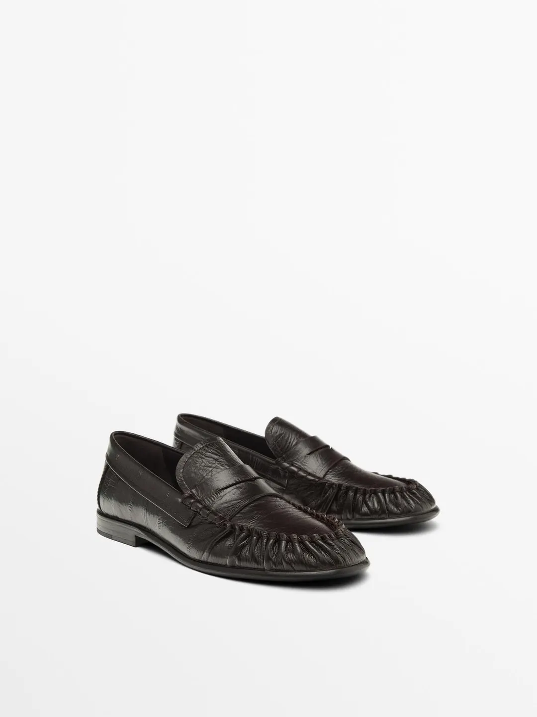 Лоферы из тисненой кожи, Massimo Dutti