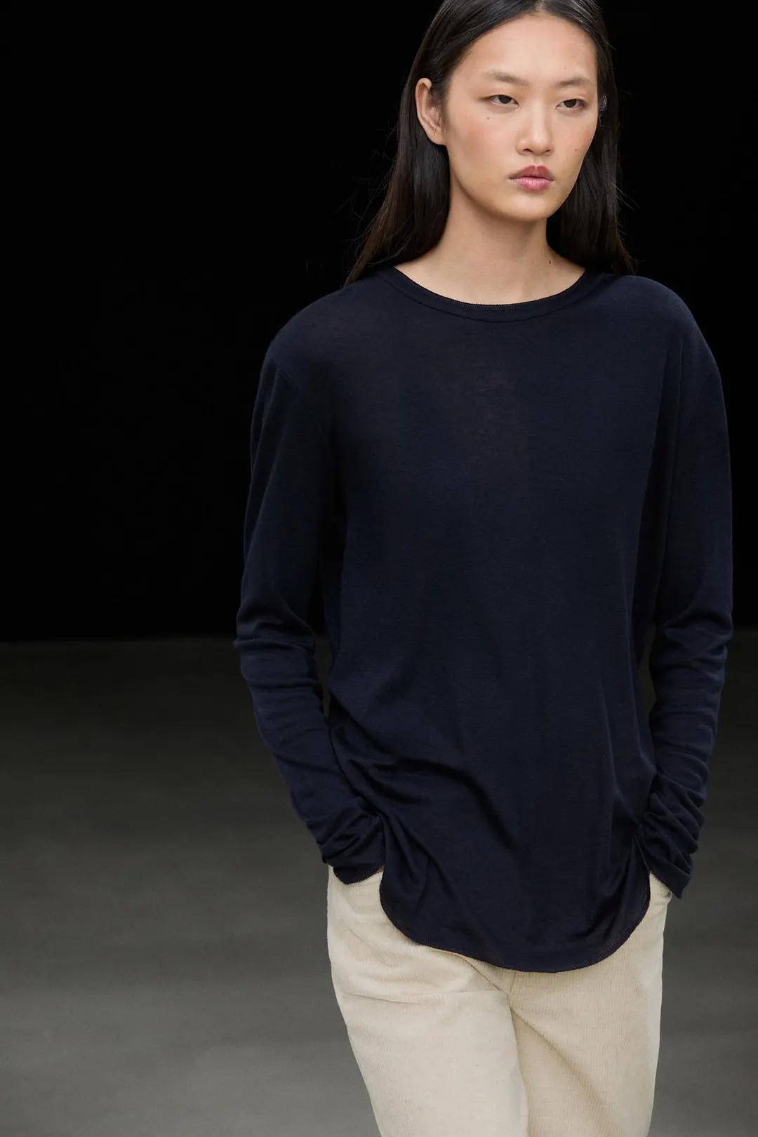 Футболка с длинными рукавами из смесовой шерсти, Massimo Dutti