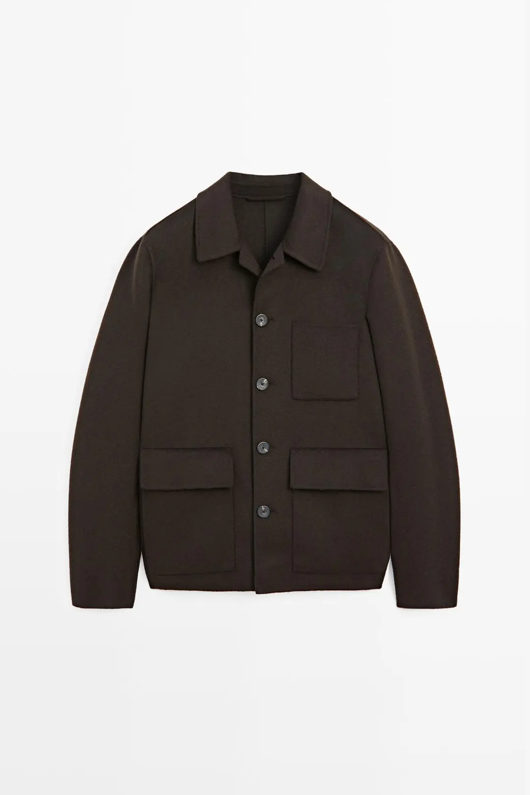 Рубашка-куртка из двухслойной шерсти, Massimo Dutti