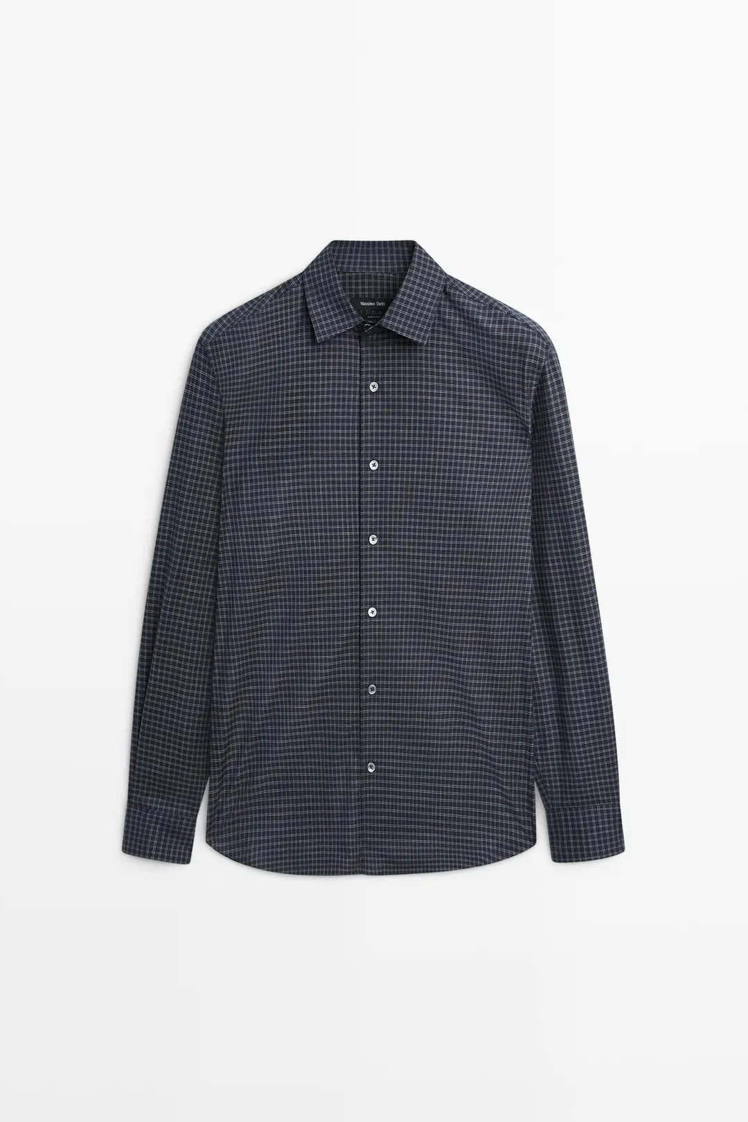 Рубашка прямого кроя в клетку из 100% хлопка, Massimo Dutti