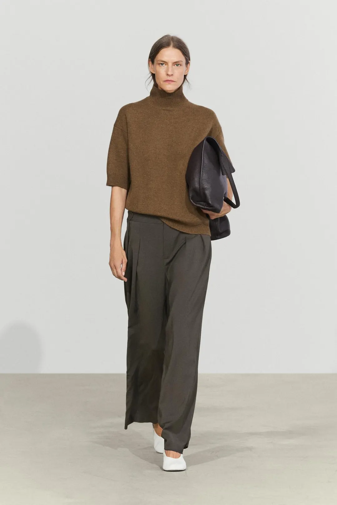 Свитер оверсайз с короткими рукавами, Massimo Dutti