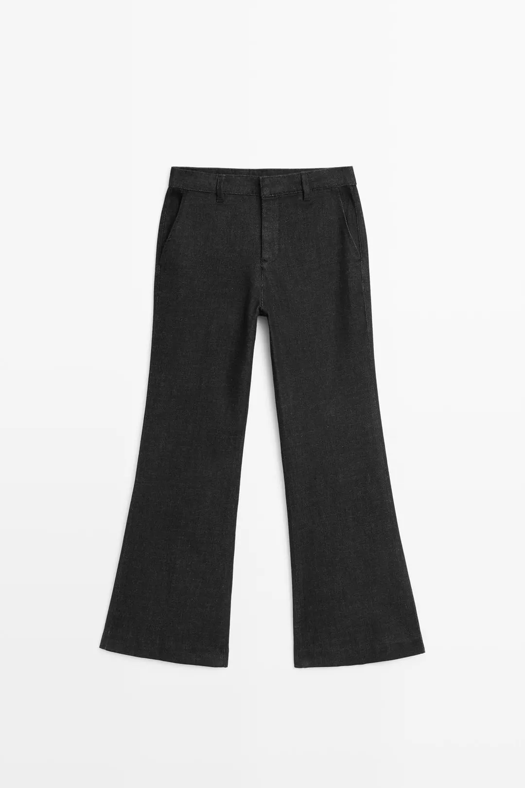 Джинсы укороченные клеш со средней посадкой, Massimo Dutti