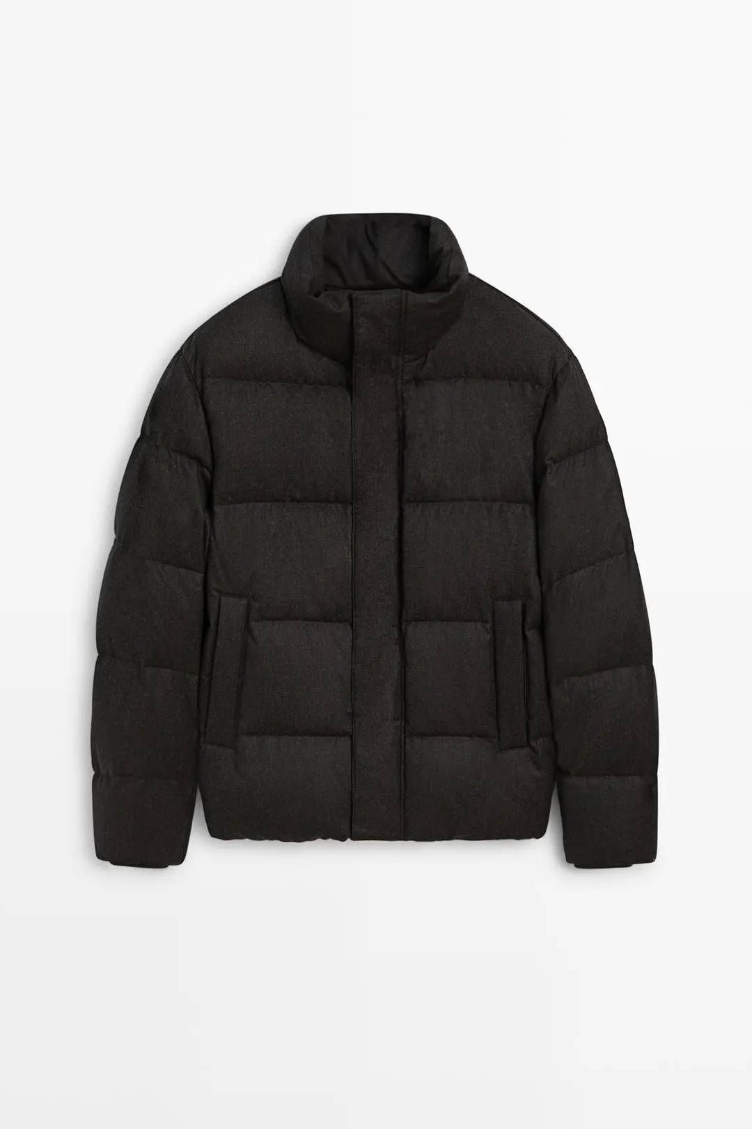 Пуховик из 100% шерсти с высоким воротником, Massimo Dutti