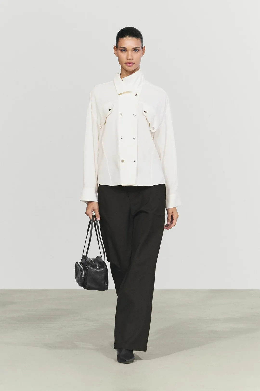 Рубашка струящегося кроя с пуговицами спереди, Massimo Dutti