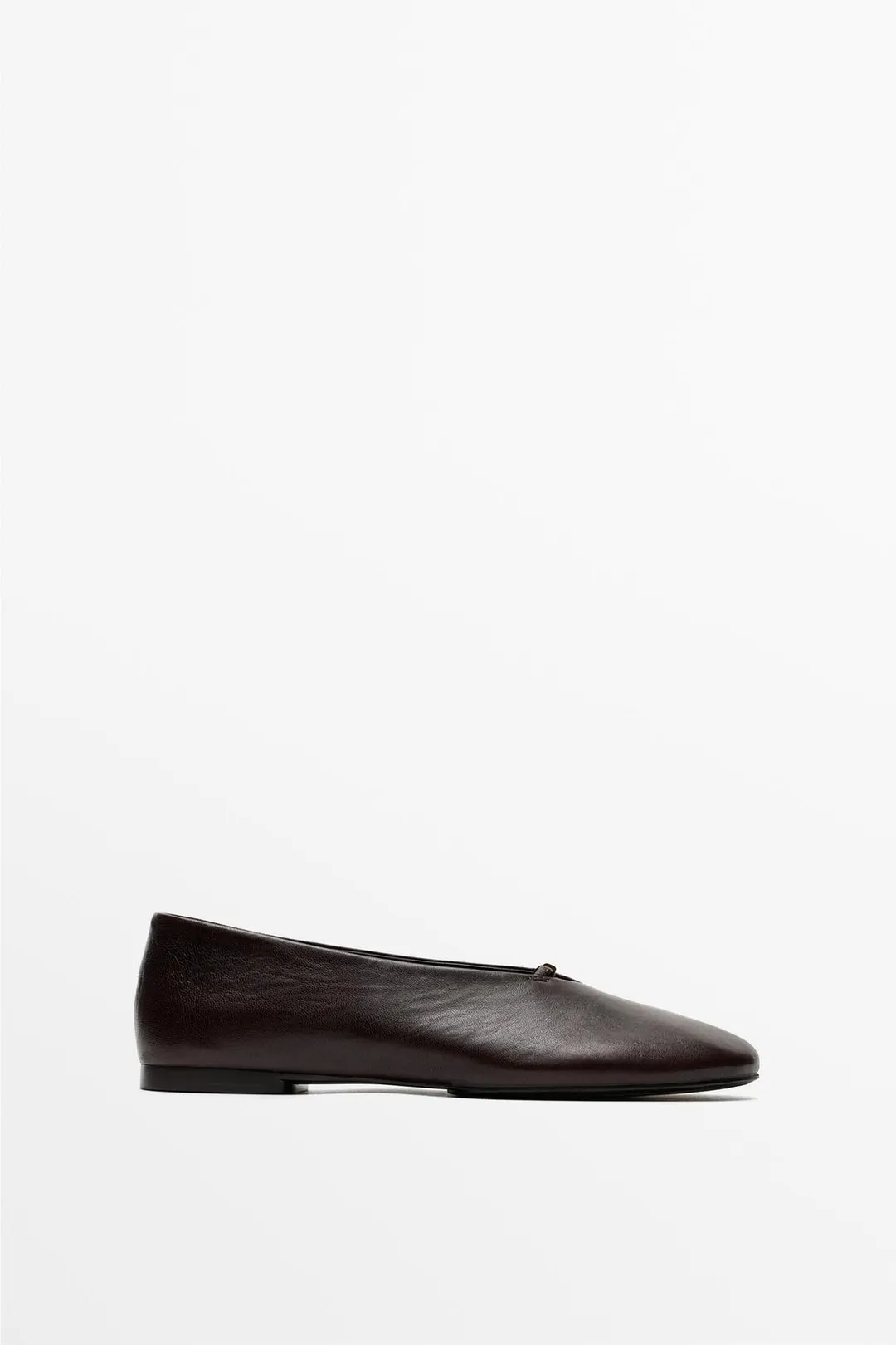 Балетки из мягкой кожи без каблука, Massimo Dutti