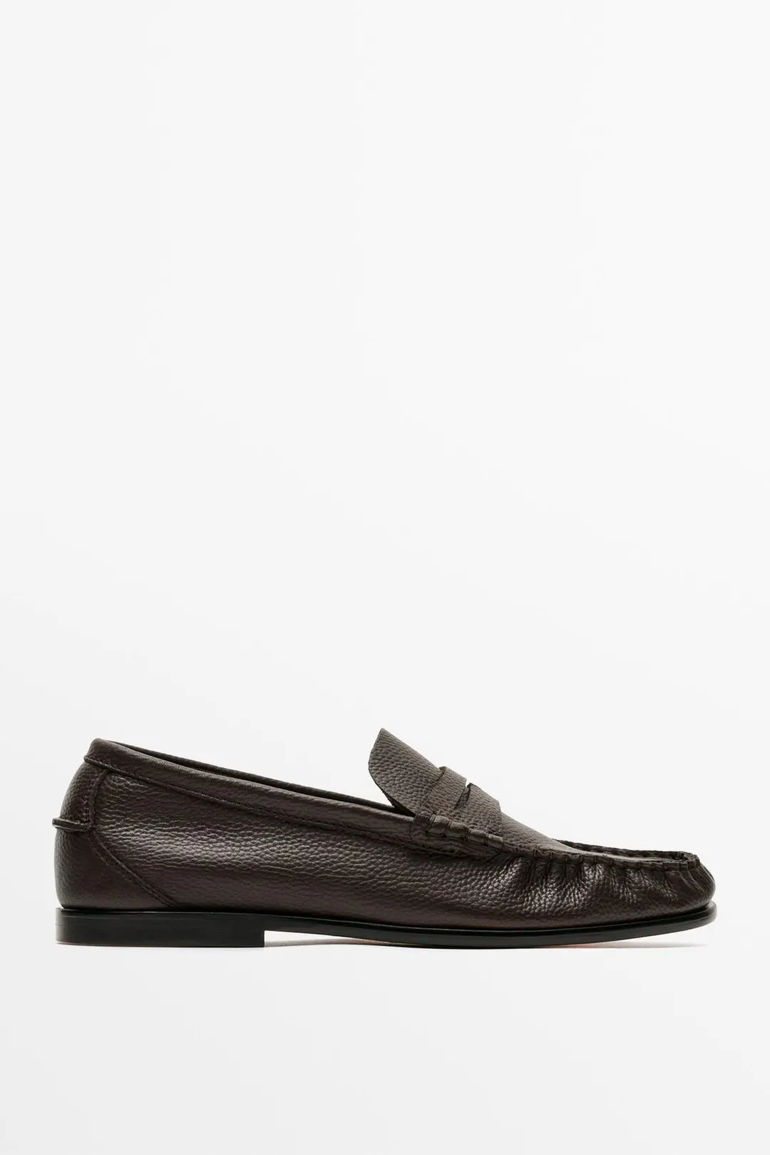 Лоферы из мягкой кожи со сборками, Massimo Dutti