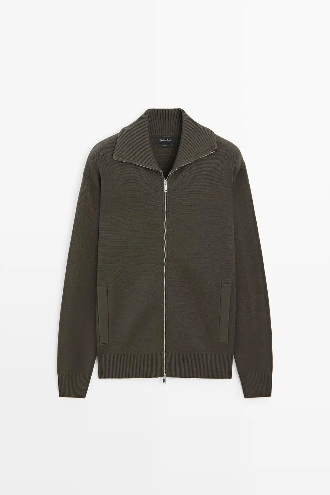 Кардиган из 100% хлопка на молнии, Massimo Dutti