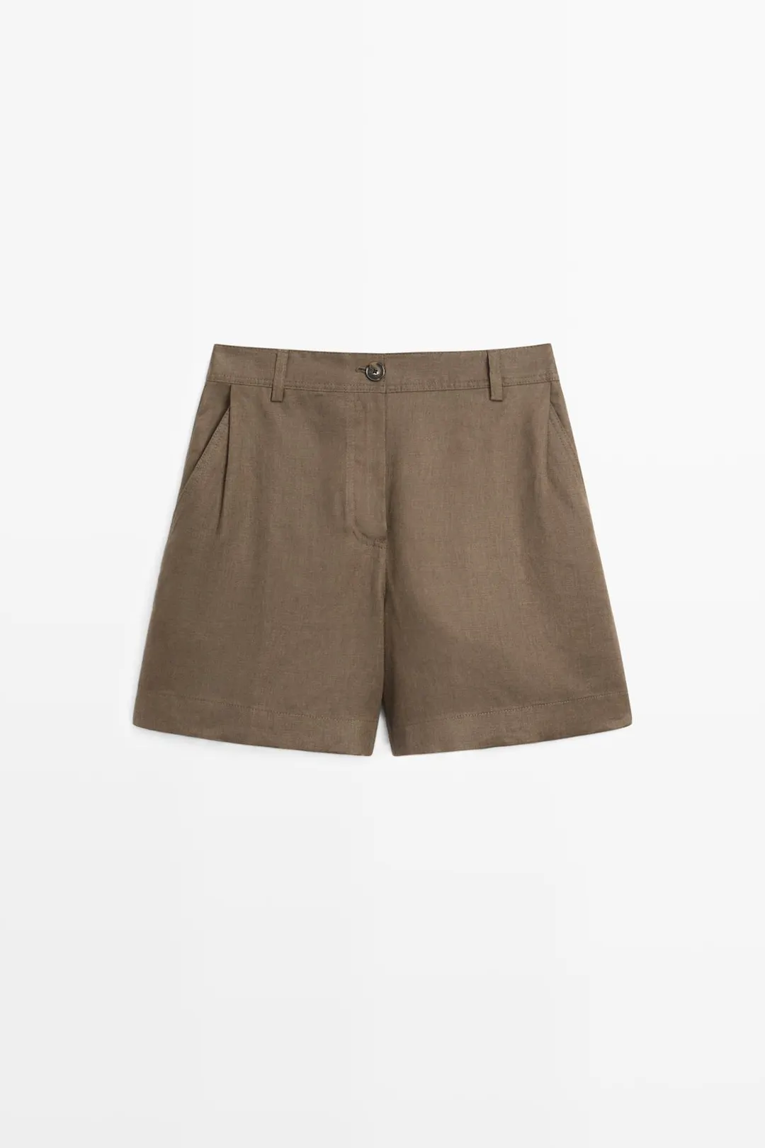 Шорты из 100% льна со складками, Massimo Dutti