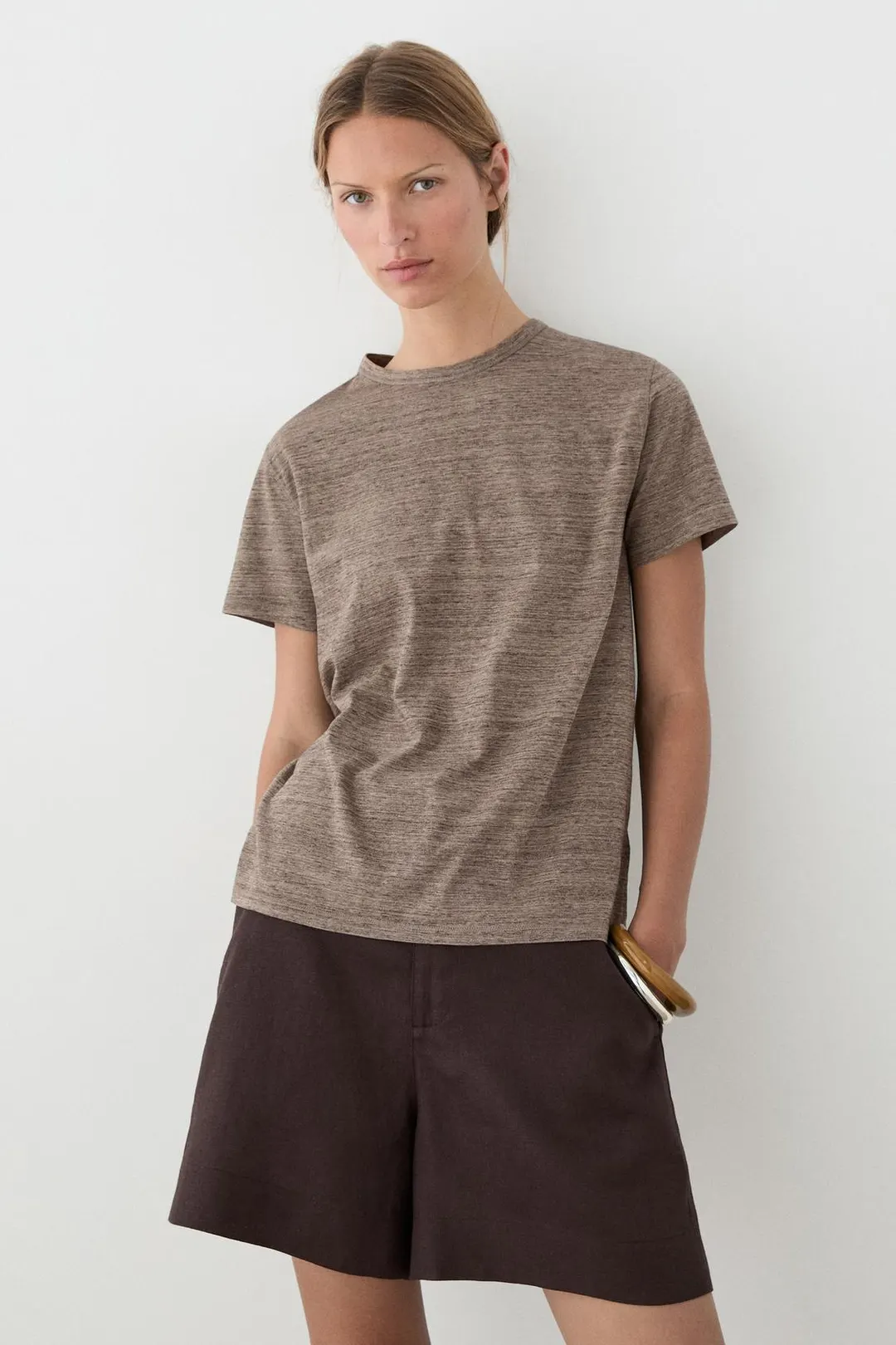 Футболка из 100% хлопка с короткими рукавами, Massimo Dutti