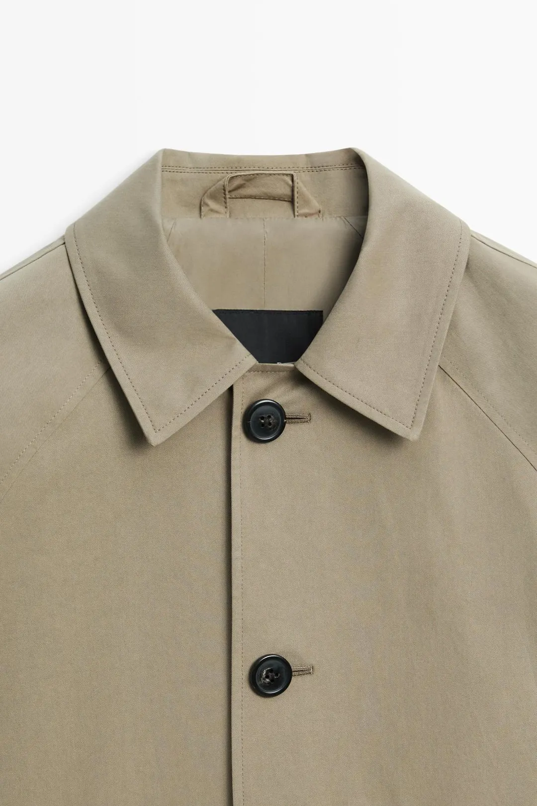 Длинный тренч оверсайз из 100% хлопка, Massimo Dutti