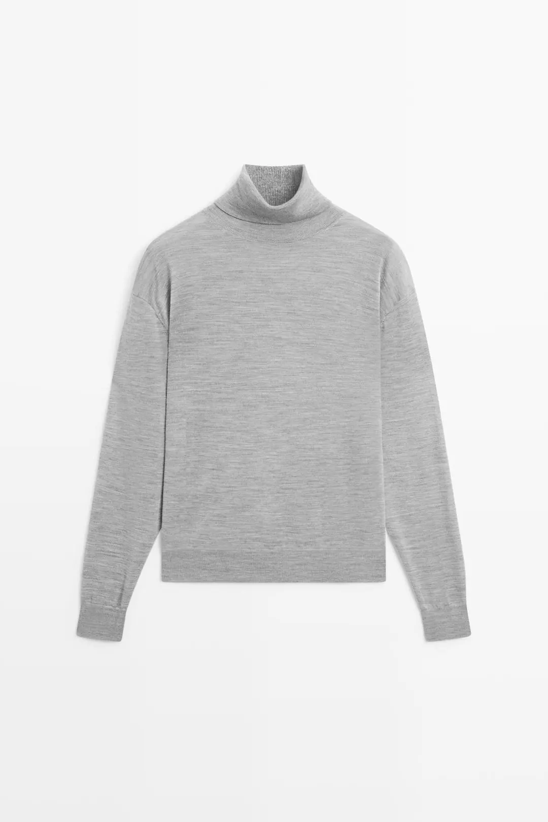Свитер вязаный с воротником-стойкой из 100% шерсти, Massimo Dutti