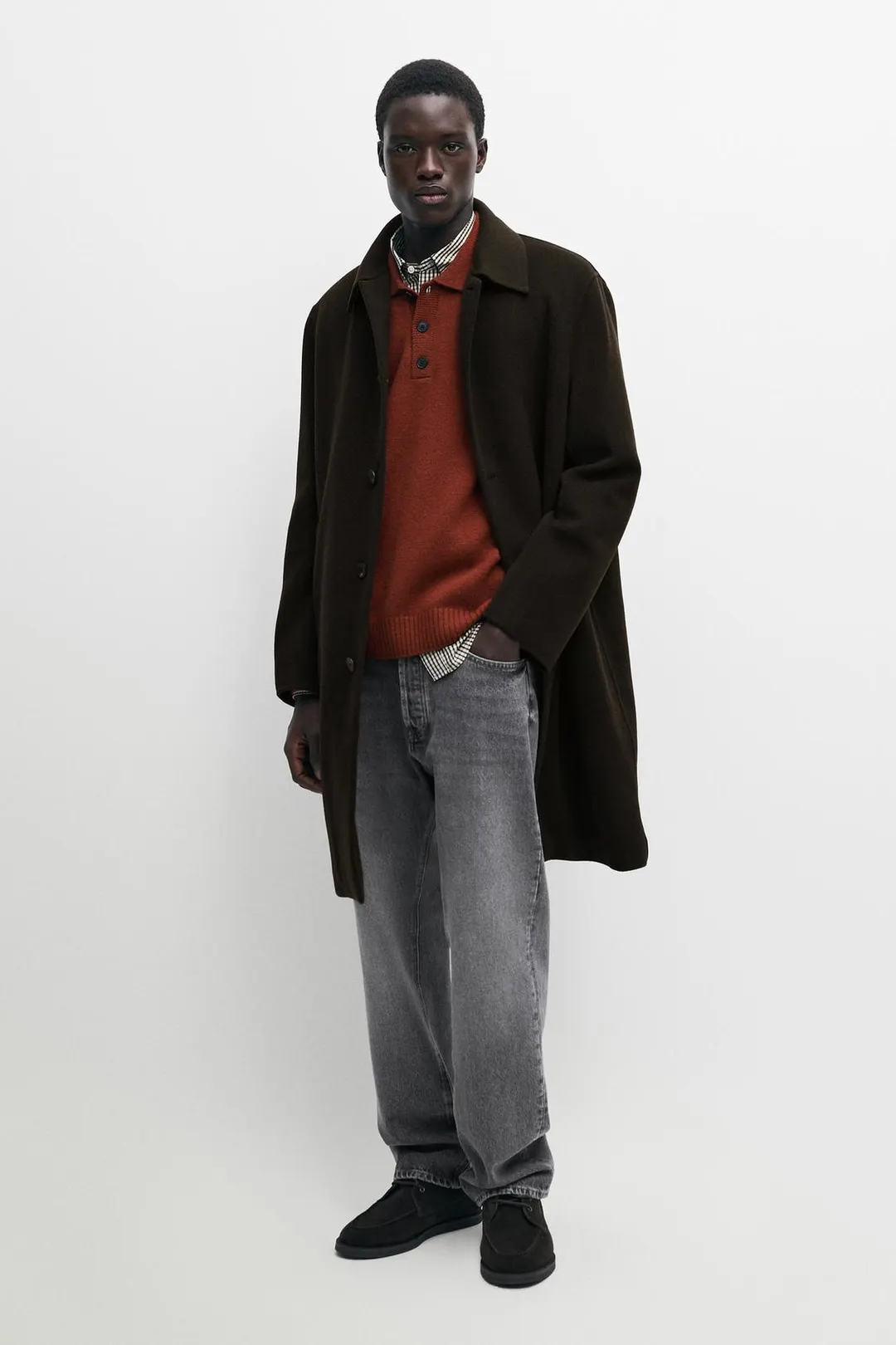 Пальто двухслойное со съемным капюшоном, Massimo Dutti