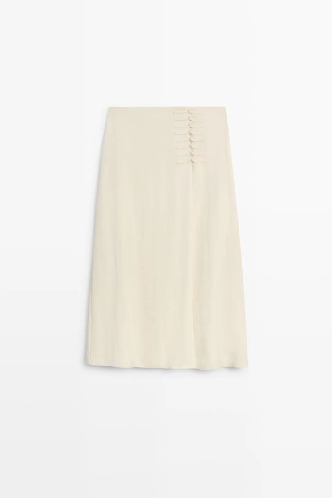 Юбка миди прямая с пуговицами, Massimo Dutti