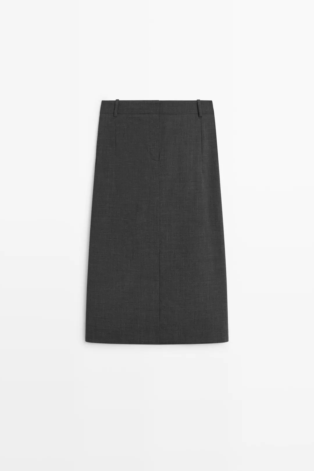 Юбка миди прямая из смесовой шерсти, Massimo Dutti