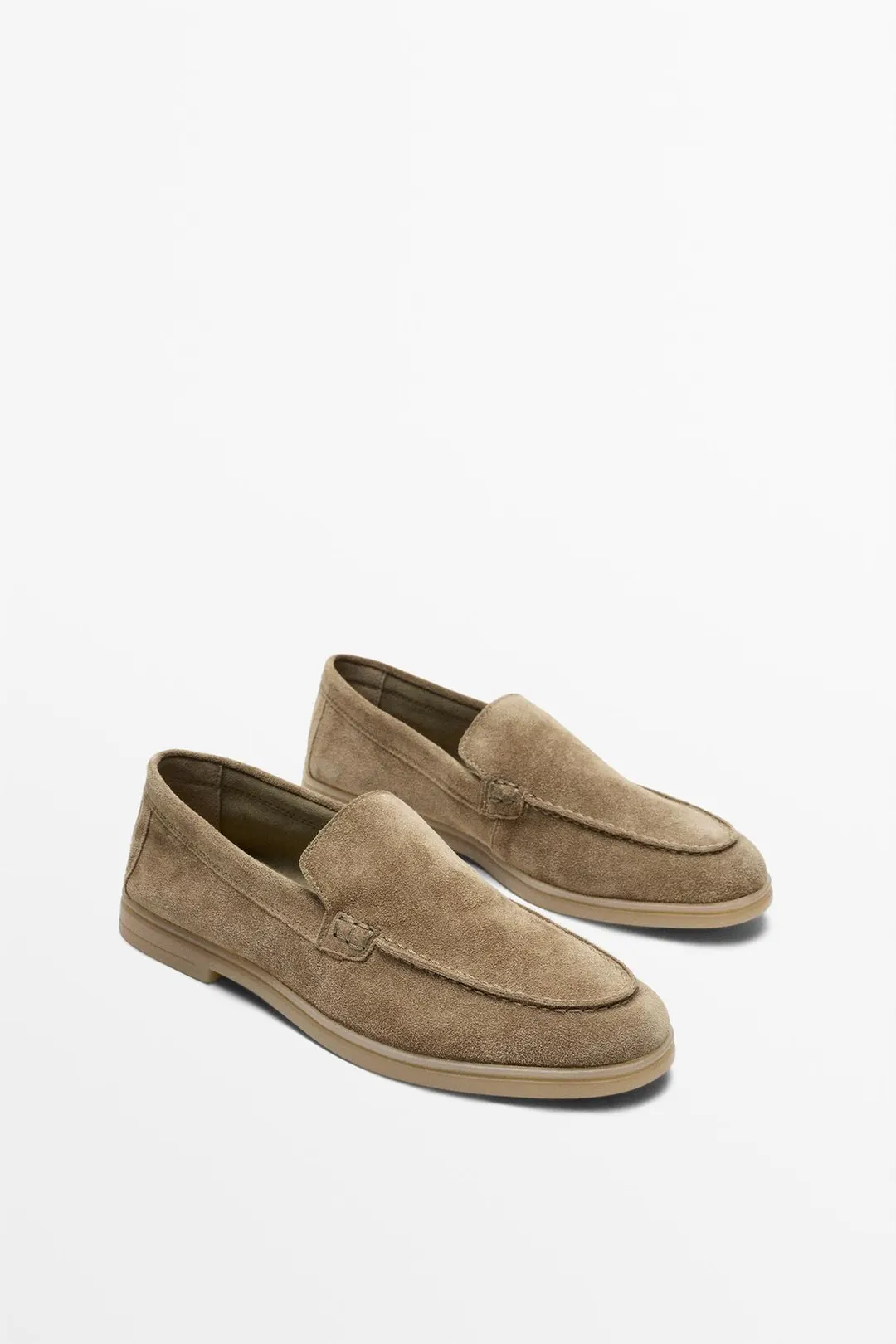Лоферы из кожаного спилка, Massimo Dutti