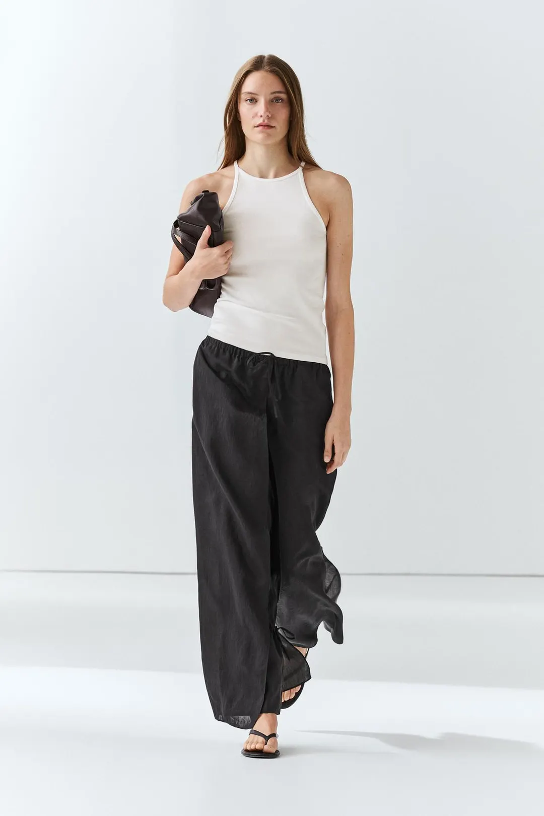 Двухслойные брюки с завязками, Massimo Dutti