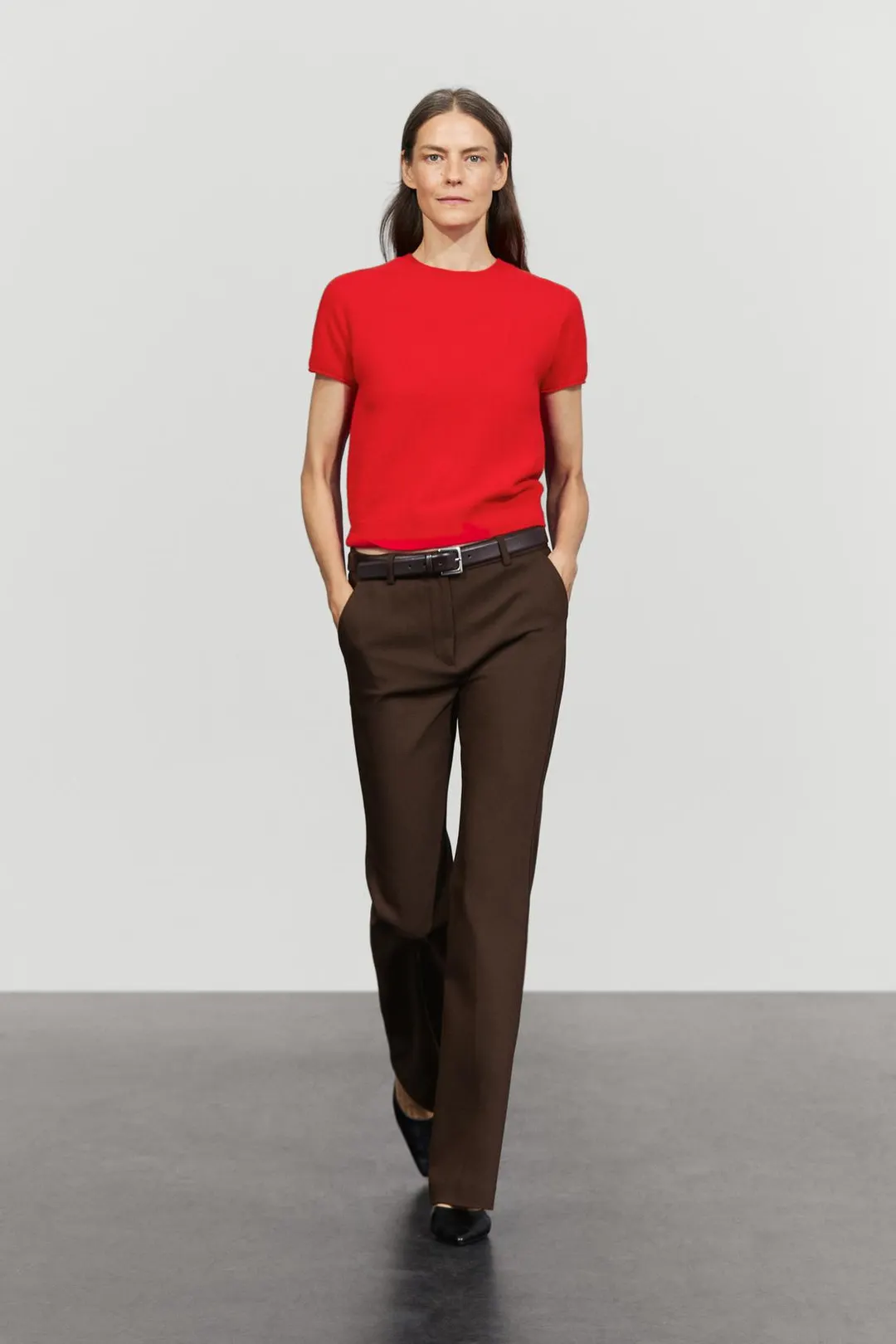 Свитер вязаный с короткими рукавами из 100% кашемира, Massimo Dutti