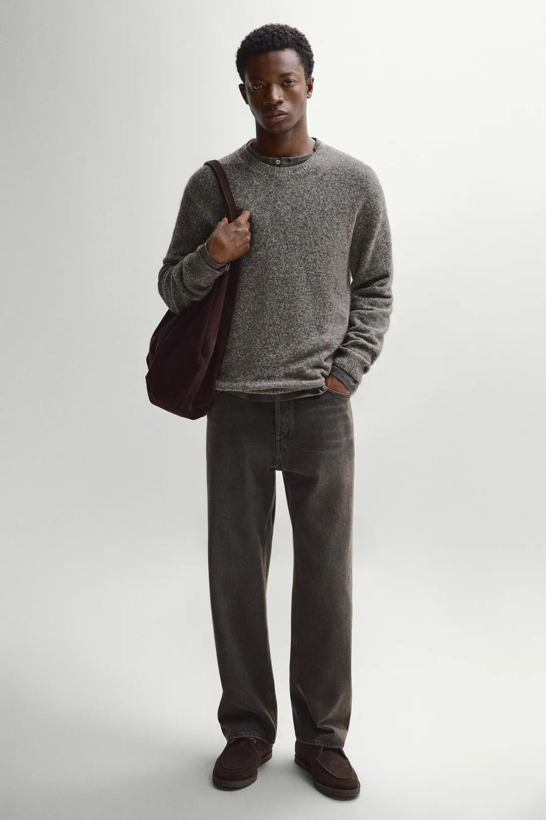 Хлопковый свитер с круглым вырезом, Massimo Dutti