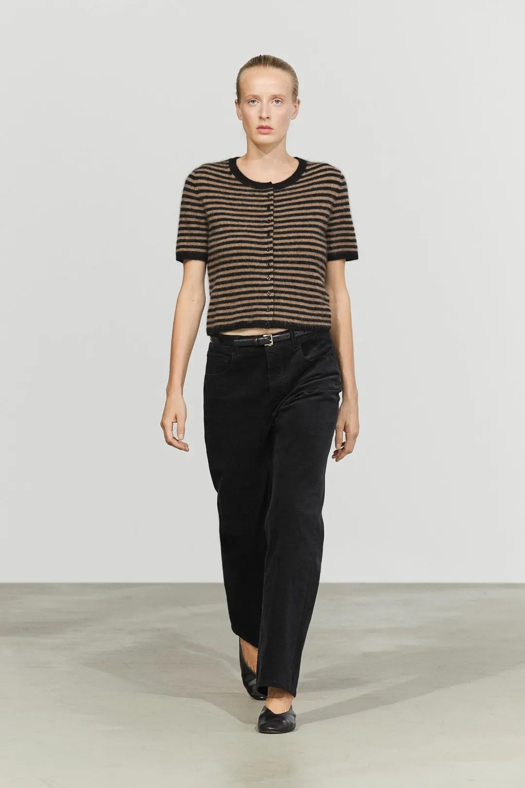 Кардиган вязаный с короткими рукавами из 100% шерсти, Massimo Dutti