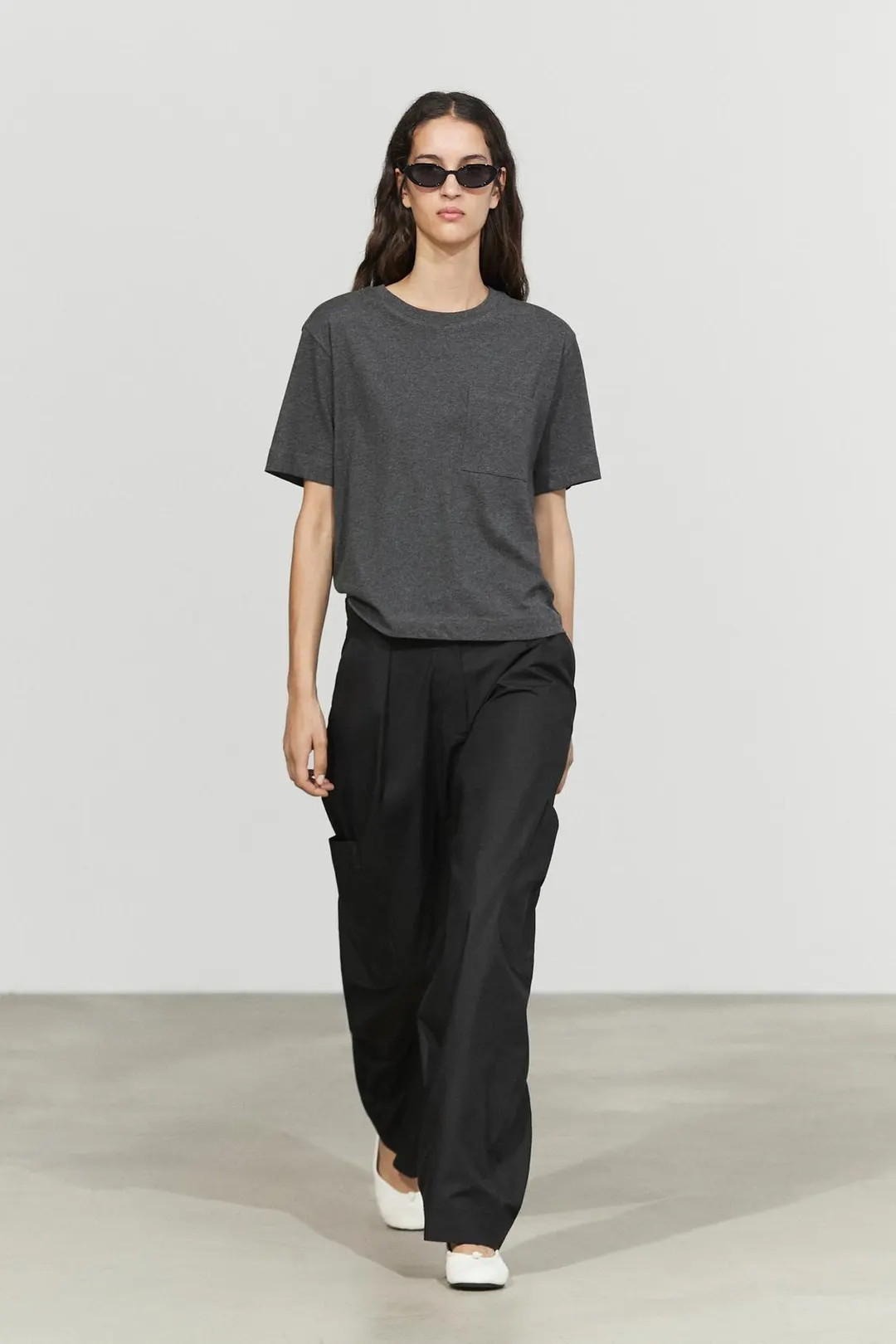 Футболка с короткими рукавами и карманом, Massimo Dutti