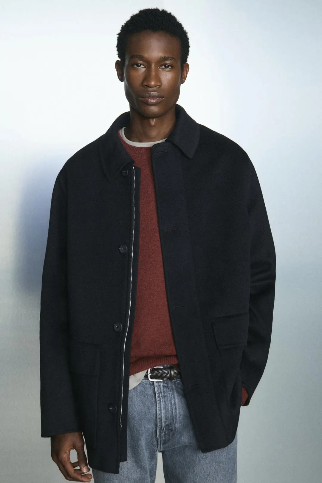 Пальто короткое со съемным жилетом, Massimo Dutti