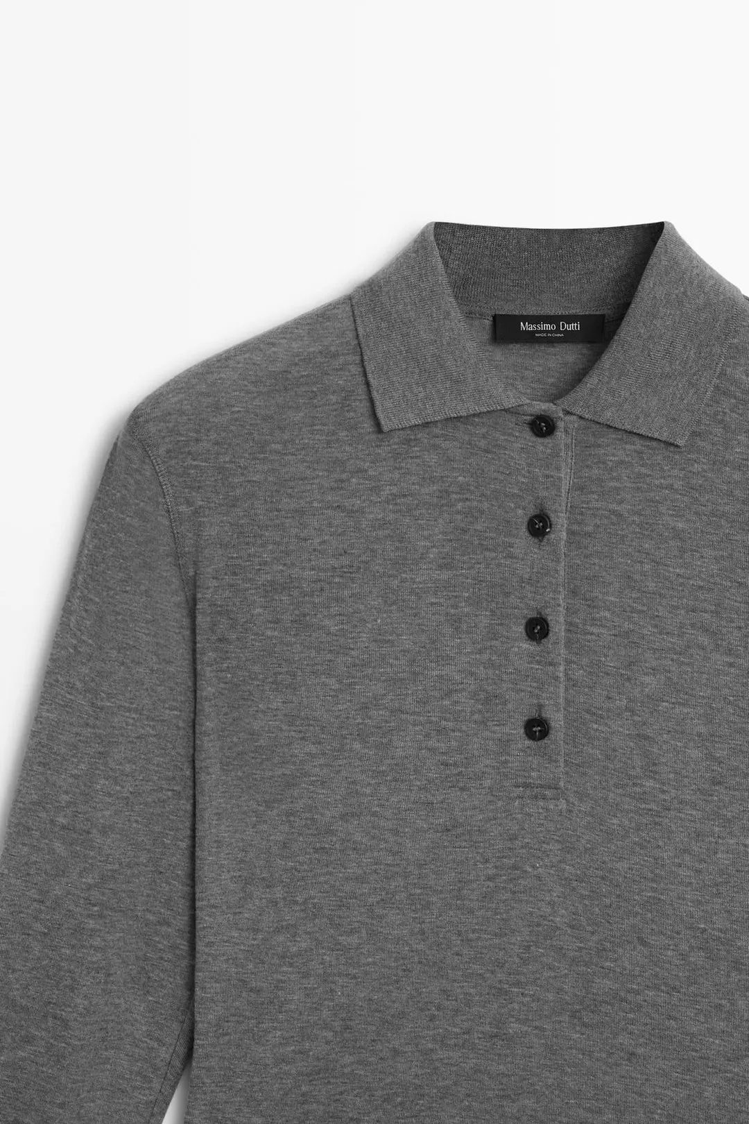 Шерстяное поло с длинными рукавами, Massimo Dutti