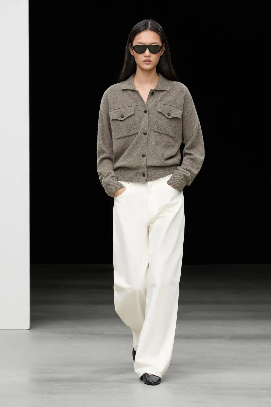 Вязаный кардиган из смесовой шерсти с карманами, Massimo Dutti