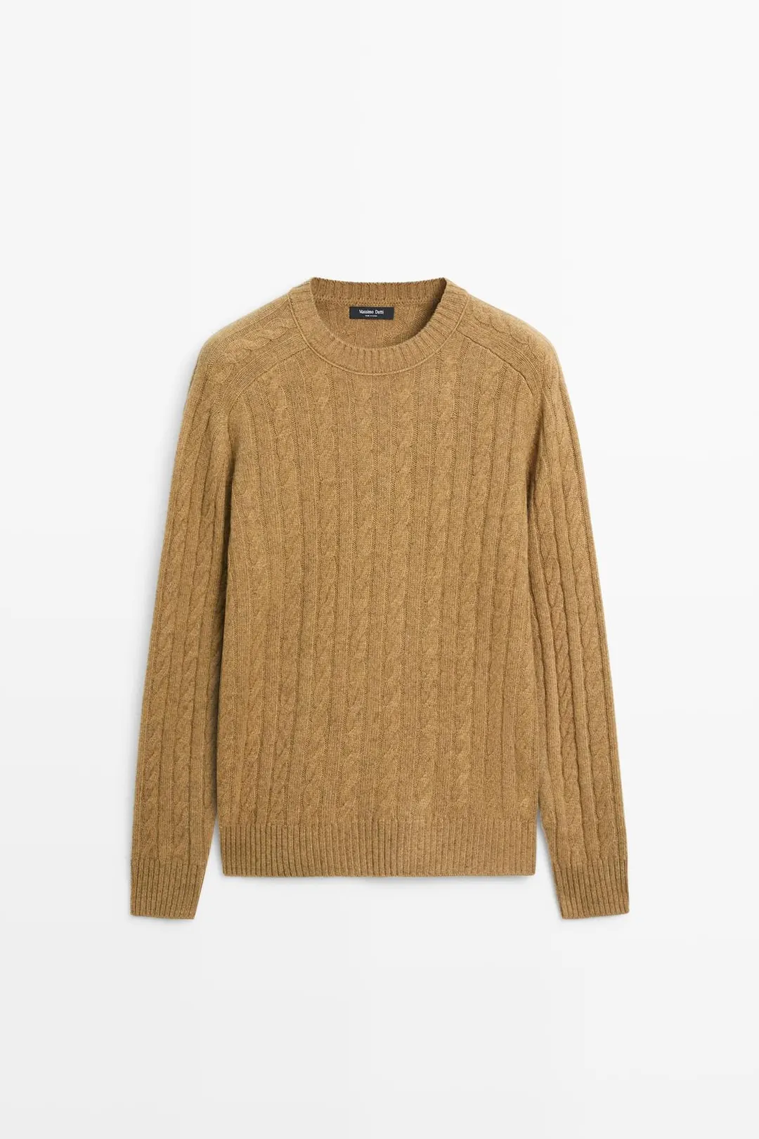 Свитер из смесовой шерсти с узором косы, Massimo Dutti