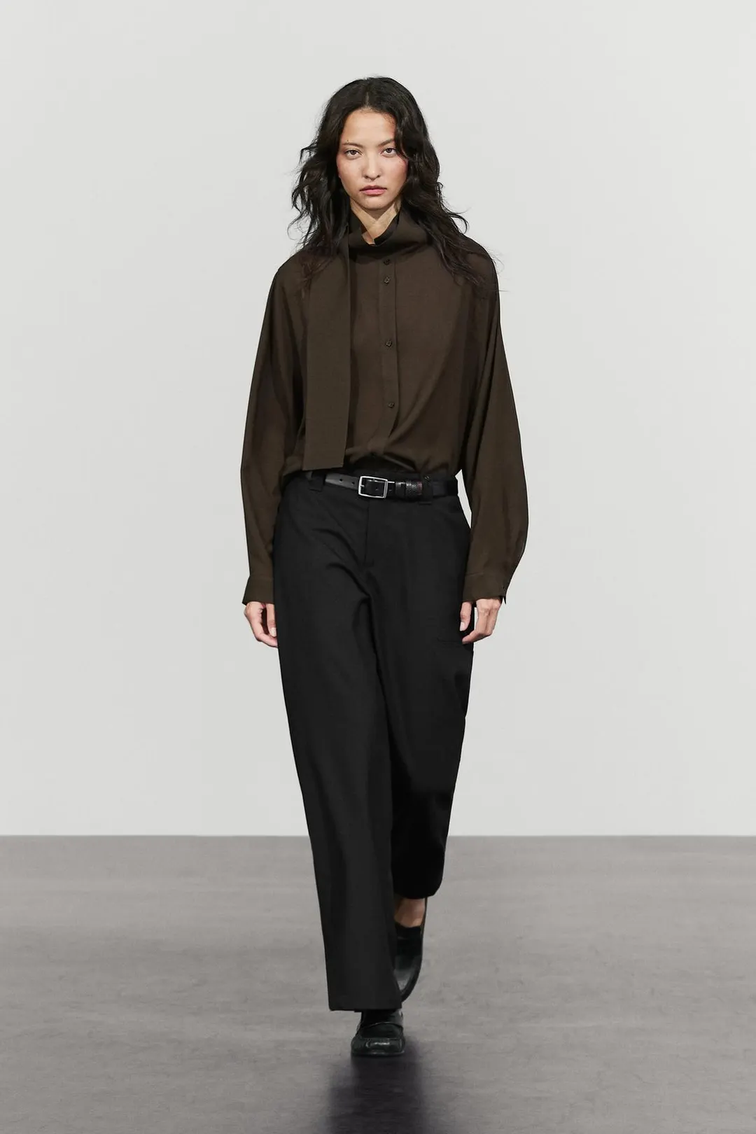 Полупрозрачная рубашка с завязками, Massimo Dutti