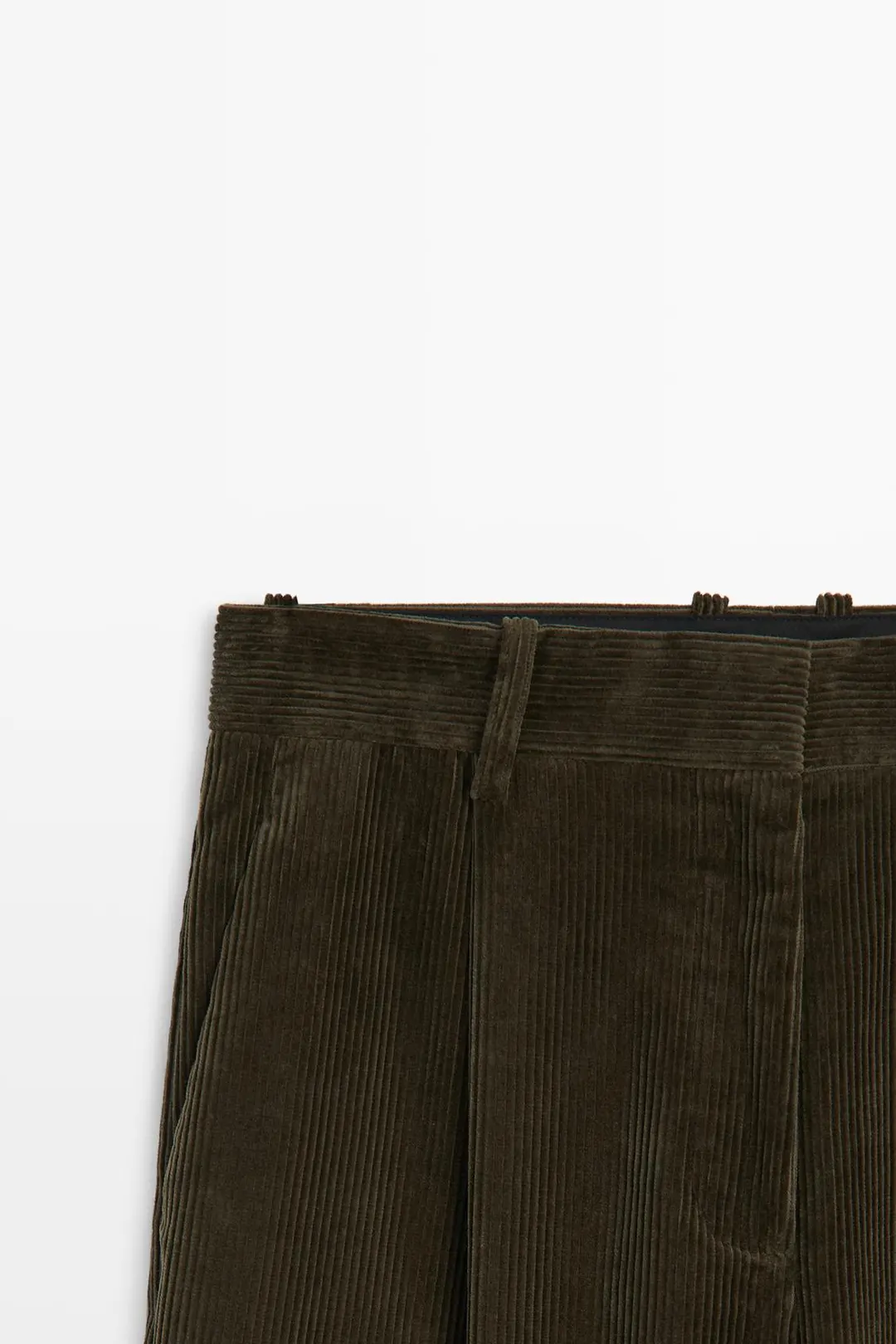 Брюки вельветовые широкие с вытачками, Massimo Dutti