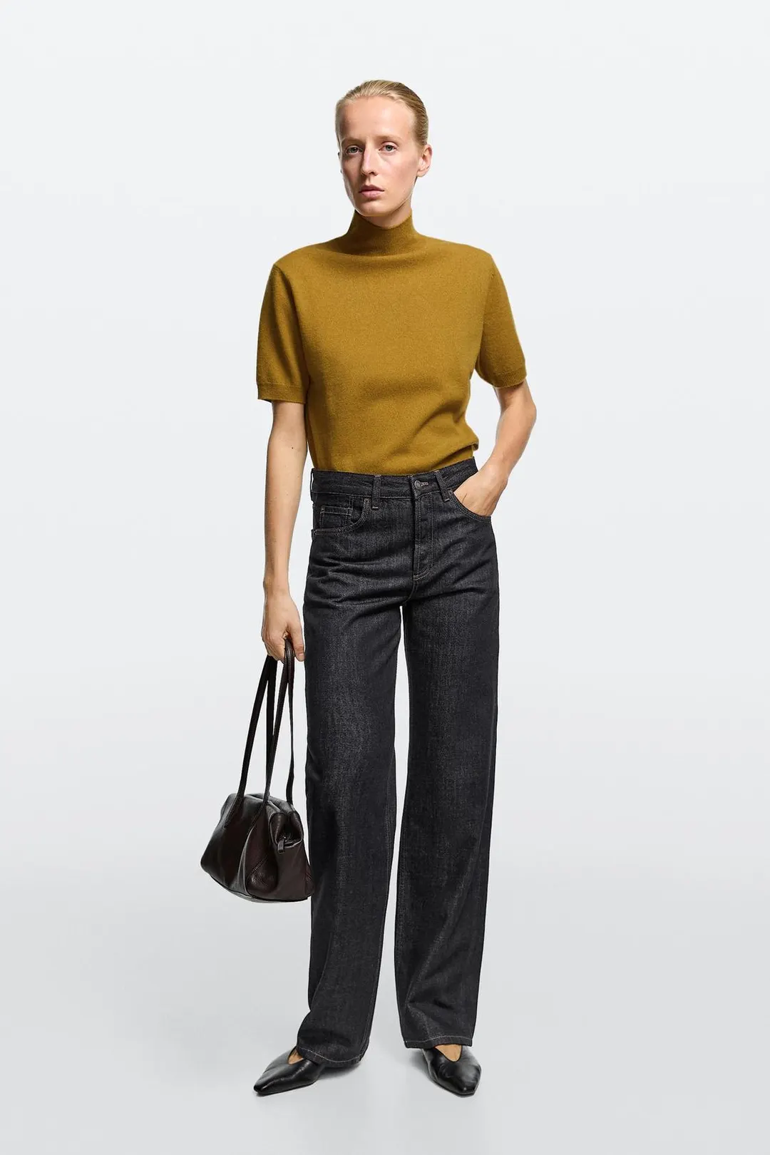 Широкие джинсы со средней посадкой, Massimo Dutti