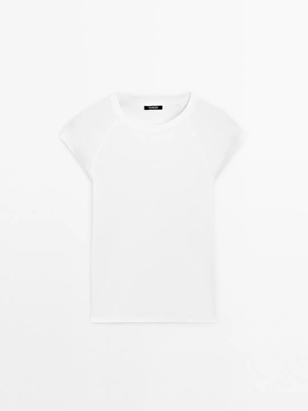 Футболка из 100% хлопка с короткими рукавами реглан, Massimo Dutti