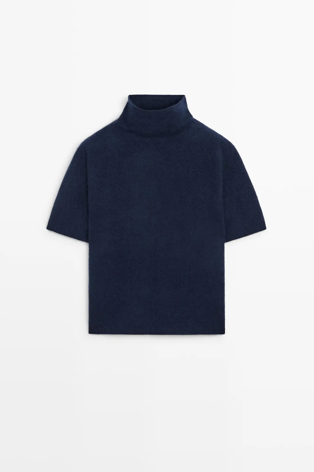 Свитер оверсайз из 100% шерсти с короткими рукавами, Massimo Dutti