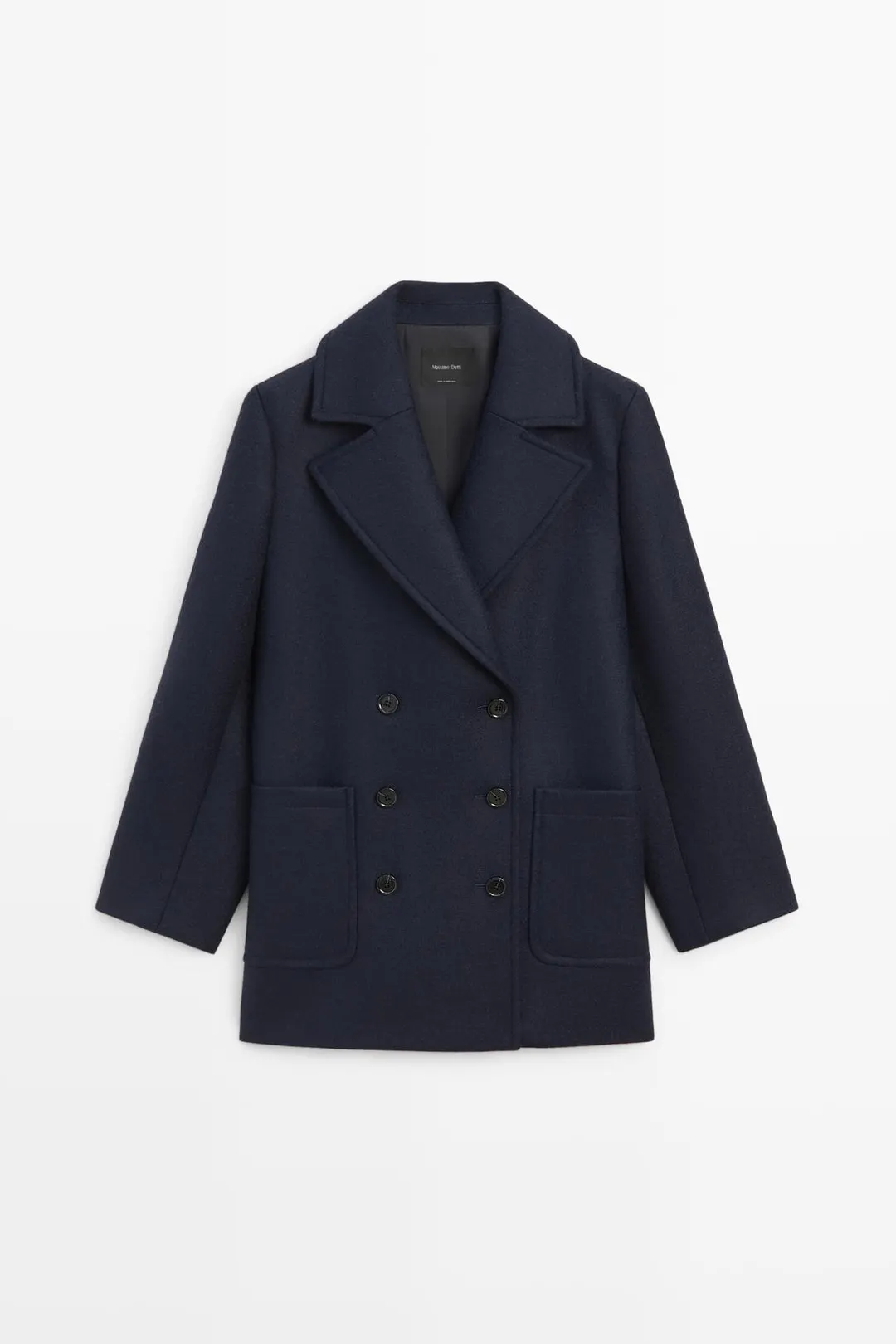 Пальто двубортное средней длины, Massimo Dutti