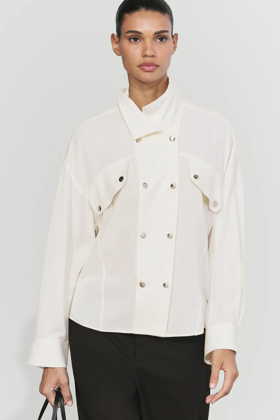 Рубашка струящегося кроя с пуговицами спереди, Massimo Dutti