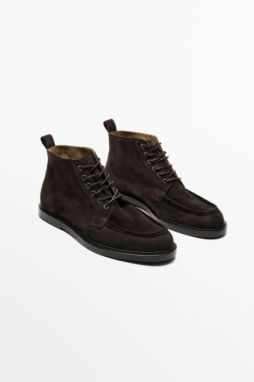 Мягкие замшевые ботильоны, Massimo Dutti
