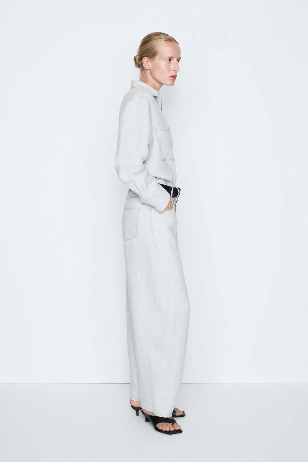 Рубашка с карманом под деним - STUDIO, Massimo Dutti