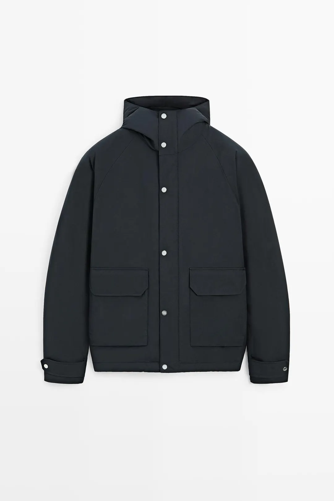 Короткая стеганая парка с карманами, Massimo Dutti