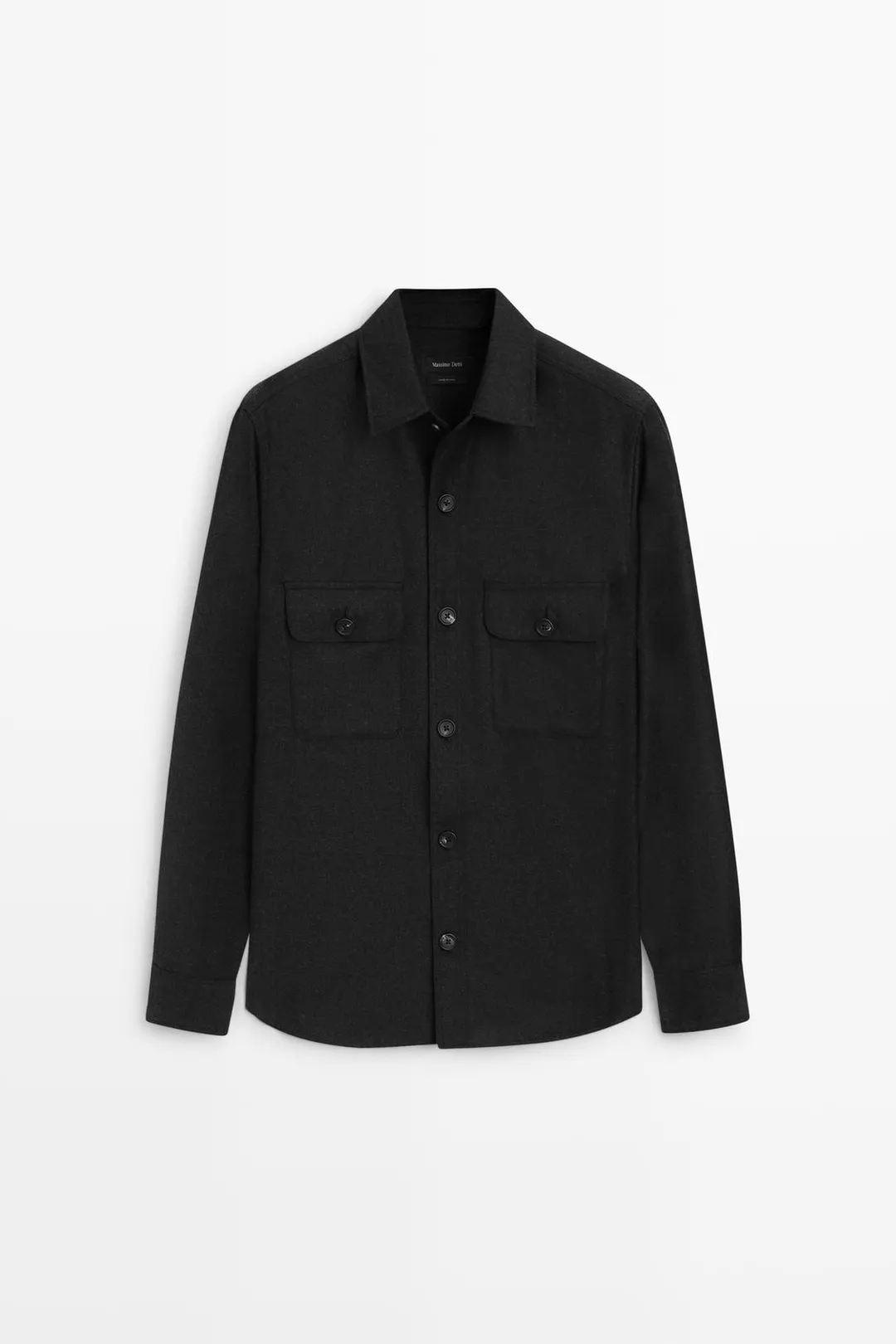 Куртка-рубашка из 100% шерсти с карманами, Massimo Dutti