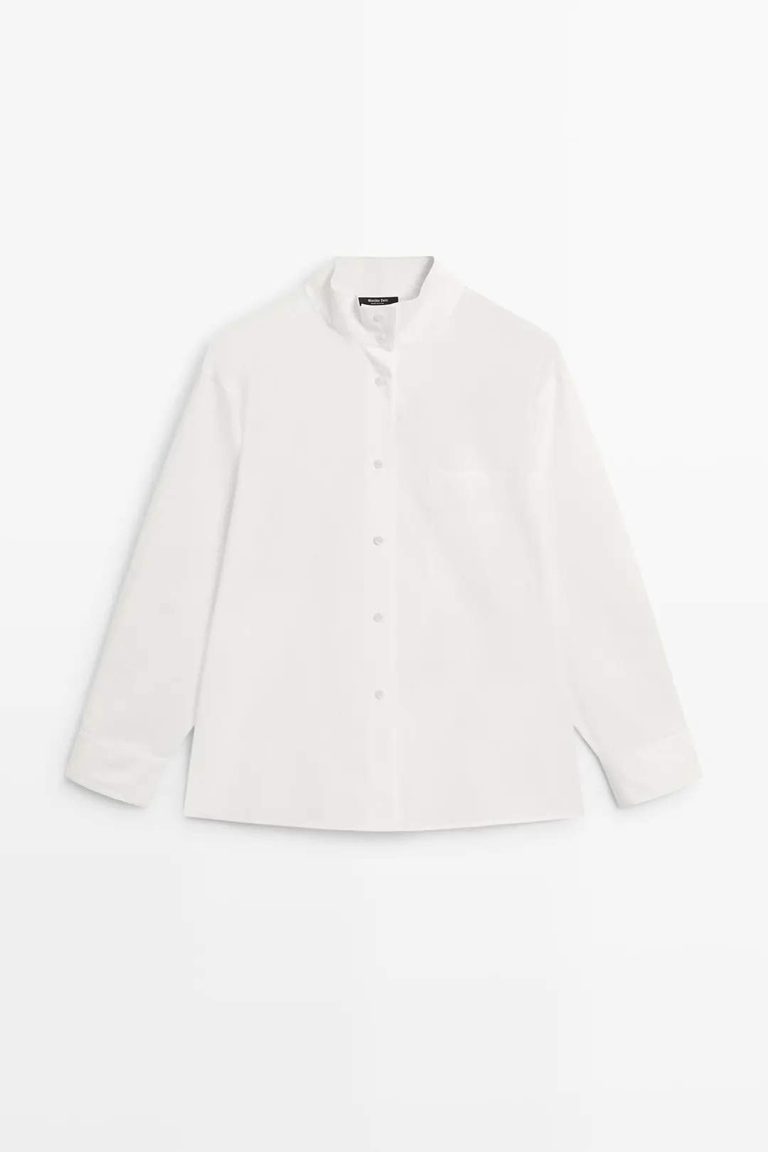 Рубашка из поплина с воротником-стойкой и карманом, Massimo Dutti
